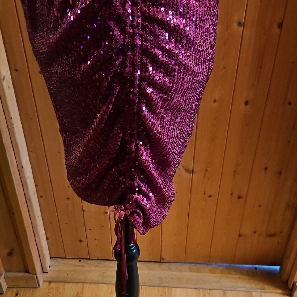 Wild Fable Glittering Fuchsia Mini Dress - Picture 4 of 5